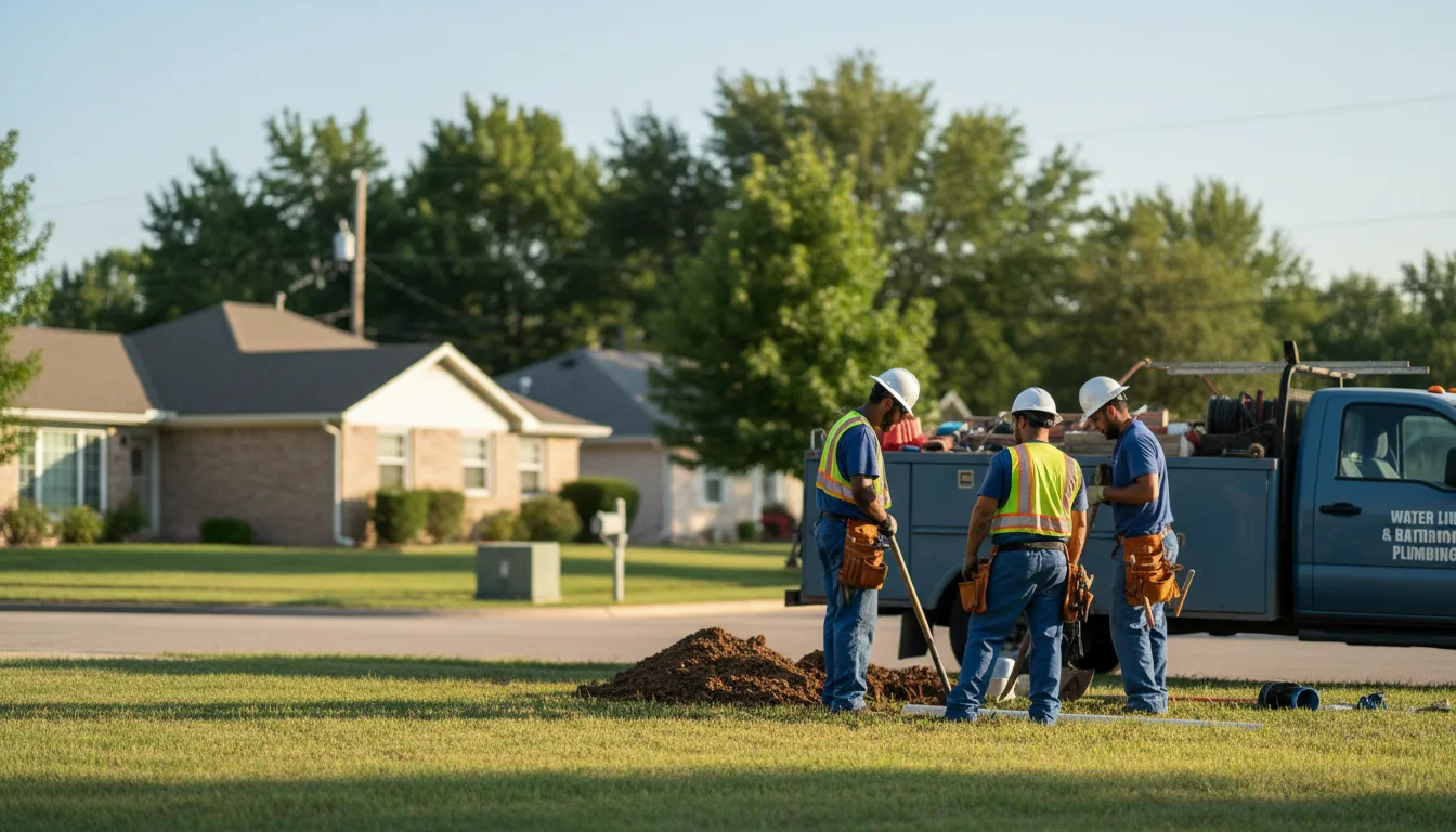 Residential water line and bathroom plumbing service in Fairmont, OK
